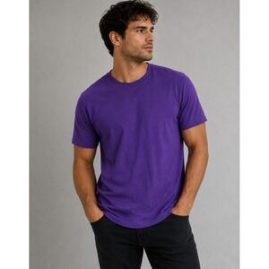 Royal Avalon Mens XL Purple Bamboo Blend Short Sleeve‎ Crew Neck T-Shirt